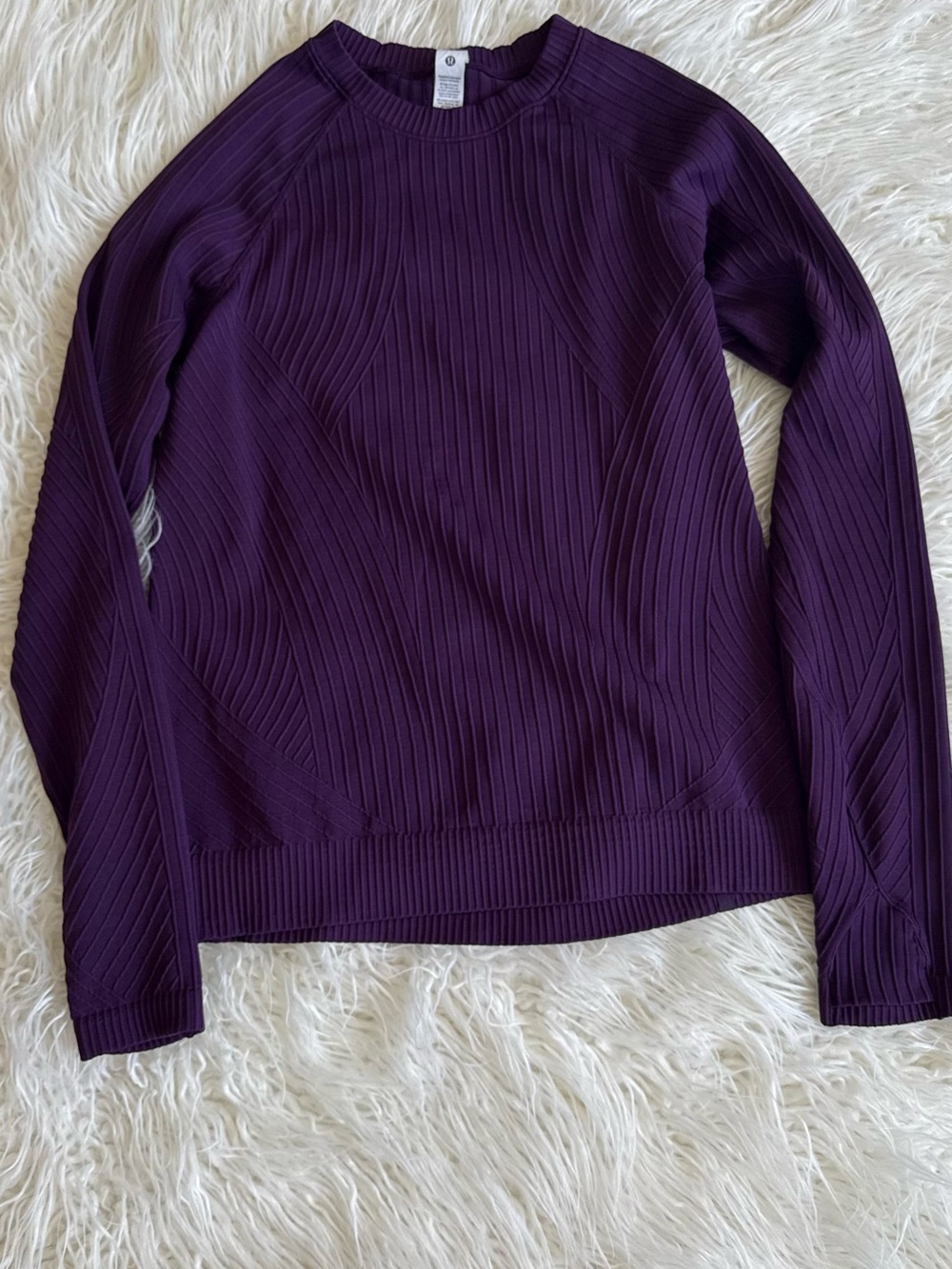 lululemon athletica Purple Ribbed Crew Neck Pullover